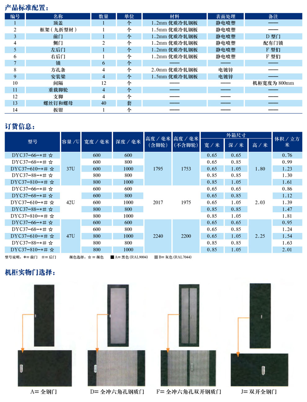 豪华C型网络效劳器机柜 DYC CABINET(图3)